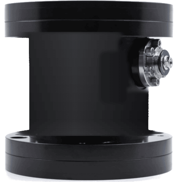 Black inline Smart Valve shown against a dark technical background